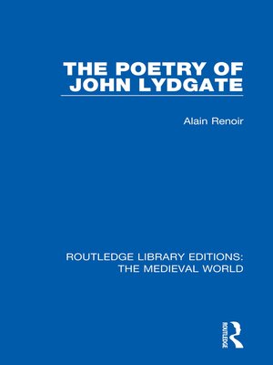 cover image of The Poetry of John Lydgate